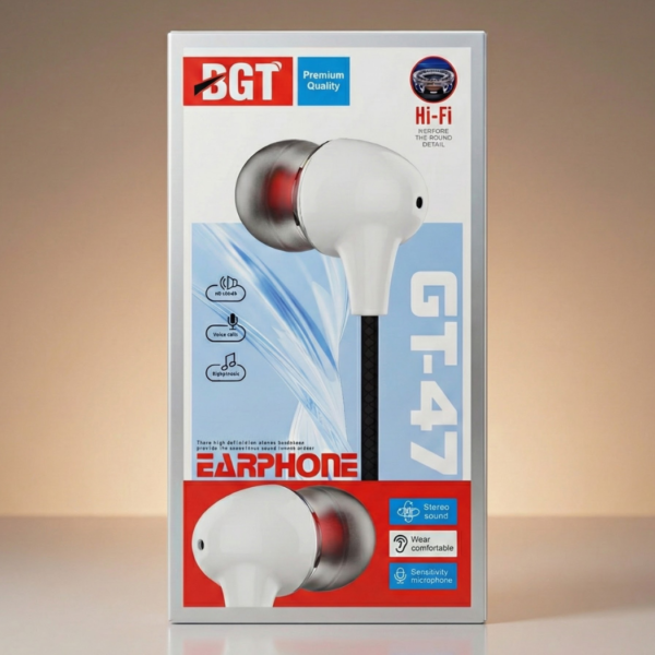 BGT GT-47 Hi-Fi Stereo Handsfree - White