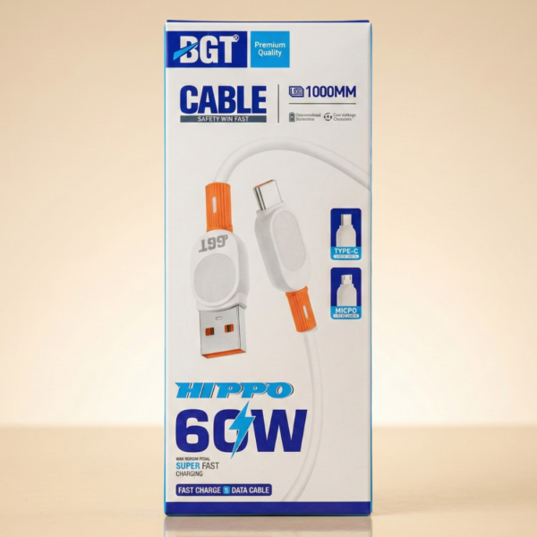 BGT Hippo Series 60W Super Fast Charging Cable