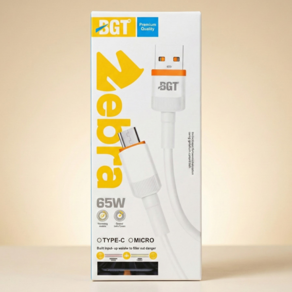 BGT Zebra Series 65W Fast Charging Cable