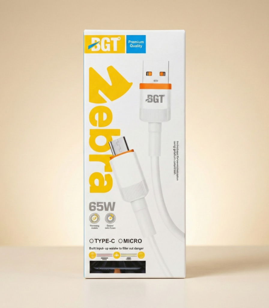 BGT Zebra Series 65W Fast Charging Cable