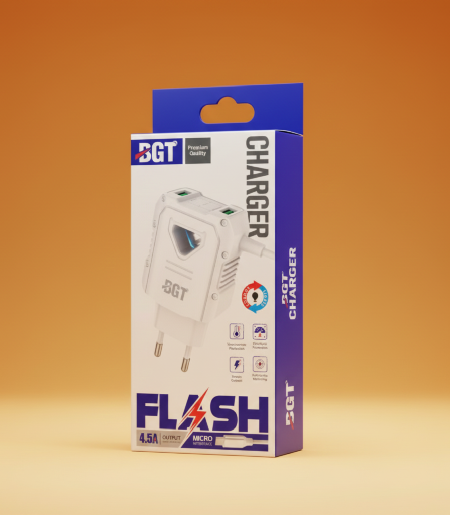 BGT Mobile Flash Series 4.5A Fast Charger - Dual USB with Auto-ID