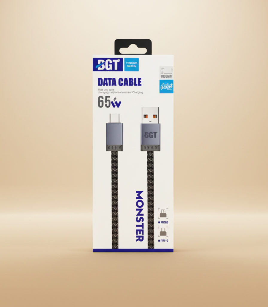BGT Monster Series 65W Braided Fast Charging Cable